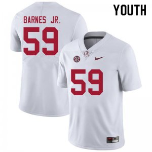 NCAA Youth Alabama Crimson Tide #59 Anquin Barnes Jr. Stitched College 2021 Nike Authentic White Football Jersey MM17H57AA